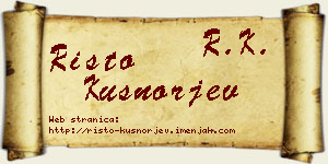 Risto Kušnorjev vizit kartica